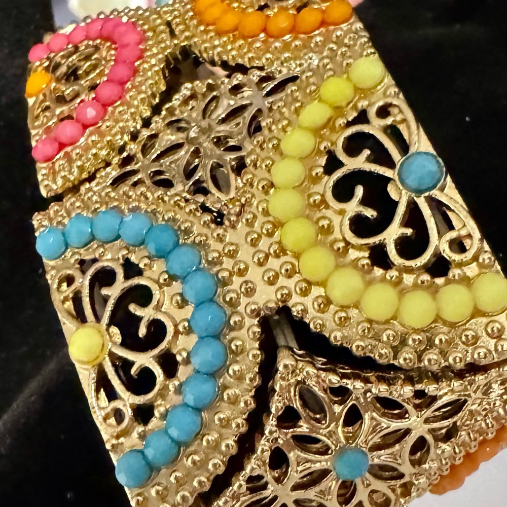 Colorful Beaded Gold Bracelet